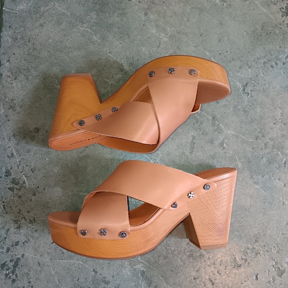 Lucky Brand LK-Takara Platform Sandals Latte 7.5M NEW